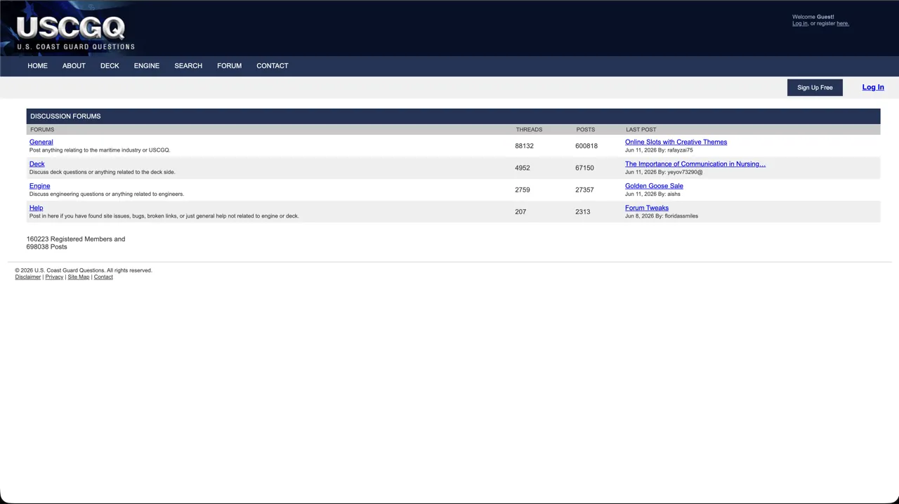 US Coast Guard Questions screenshot
